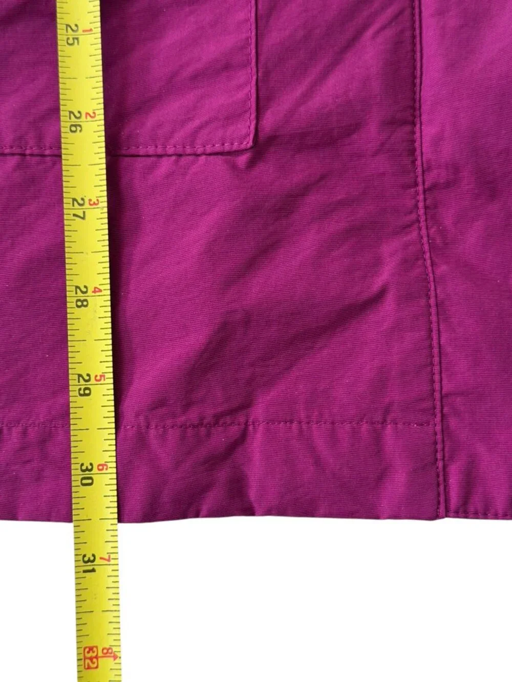Eileen Fisher Organic Cotton Nylon Parka Anorak Rain Hooded Jacket Fuchsia M